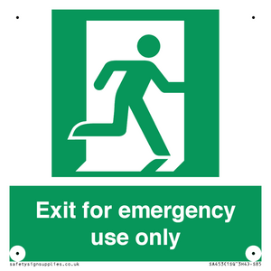 Exit for emergency use only